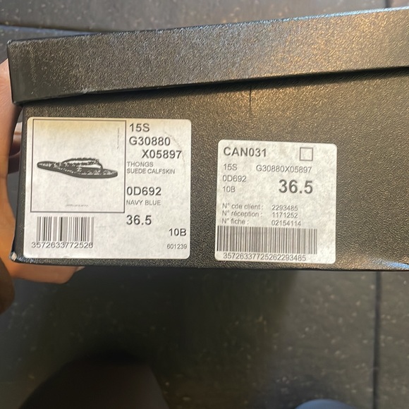 Authentic Chanel suede navy blue sandals size 36.5 - Picture 5 of 6